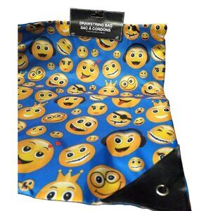 Set of 2 Emoji Drawstring Bags 17 × 14 for Gift Bags or Light Carry